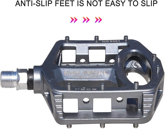 UPANBIKE Magnesium Alloy Bike Pedals 9/16'' Spindle Bearing High-Strength Non-Slip Large Flat Platform for Mountain Bike Road Bicycle