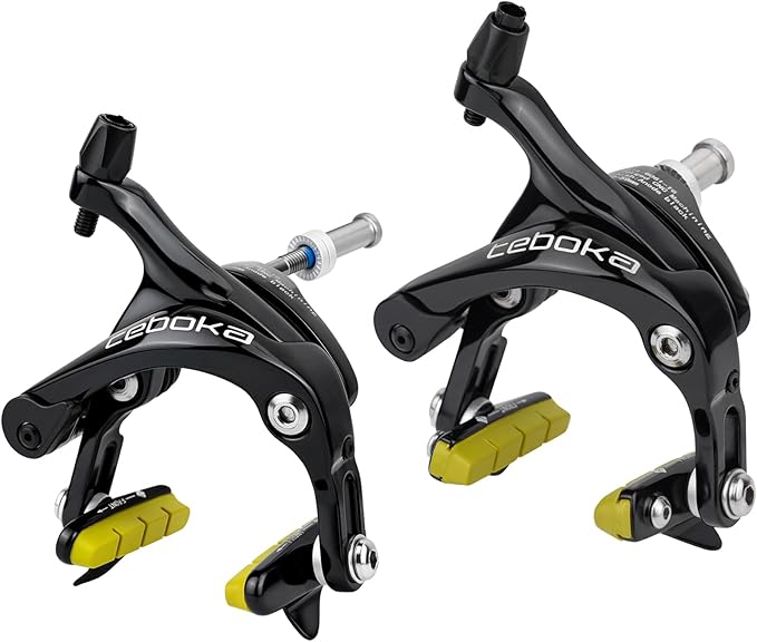 Dual Pivot C Brakes, Forged Aluminum Alloy Front and Rear Caliper Set, Road Bike Rim Brakes Compatible with 700c, Fits 19-26mm Rims, Max 30mm Tire Width, 2 Colors