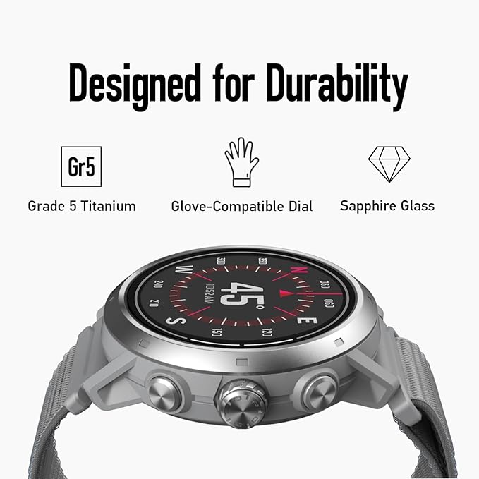 COROS APEX 2 Series Outdoor GPS Watch, 1.2" Sapphire Titanium, On-Wrist Navigation, Offline Maps, Heart Rate Monitor, Track Sleep, Running, Biking, Skiing, Climbing (APEX 2, Grey)