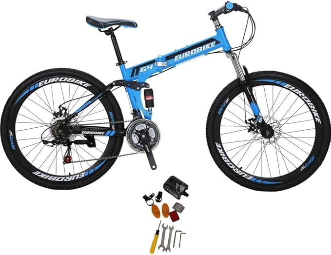 EUROBIKE 26 Inch Mountain Bike Folding Bicycle 21 Speed 3 Colors