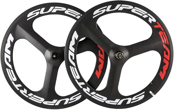 Carbon Tri Spoke Wheel 700c Road Bike Wheelset Matte Finish Clincher Wheelset