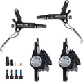 BUCKLOS IIIPRO IV2 MTB Hydraulic Disc Brake Set, 2 Piston Left Front 850mm Right Rear 1550mm Aluminum Alloy Levers Calipers for Mountain Bike/Ebike/Folding Bike/Fat Bike