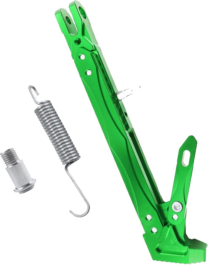 Universal Motorcycle Kickstand Adjustable Foot Side Support Parking Kickstand for Electric Motorbike Parking Foot Side Support Stand (Green-260-300)