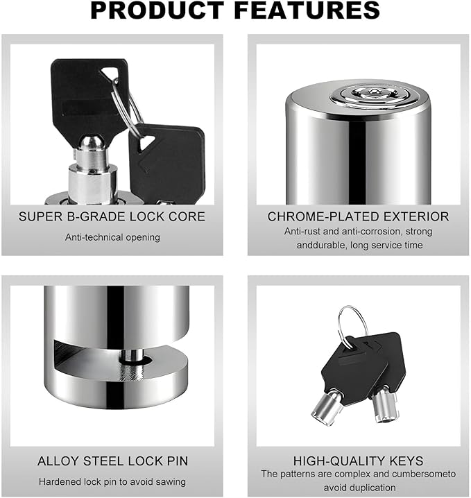 Motorcycle Disc Brake Lock, Anti Theft Motorbike Security Disc Wheel Lock with Two Keys, Heavy Duty Alloy Steel Brake Padlock for Electric Scooter MTB Bicycles Wheel Discs