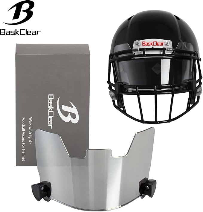Football Visor Helmet Clear Visor, Scratch Resistant, UV Block, Anti-Fog, Anti-Cracking. Fits Youth and Adult Football Helmets.