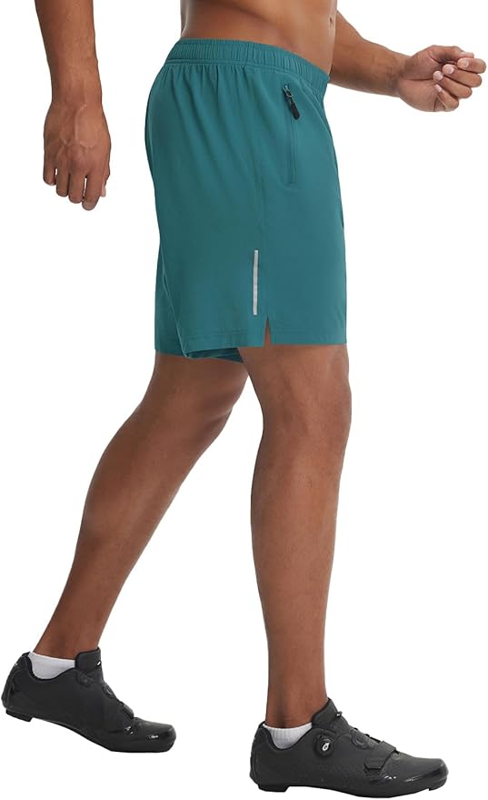 baleaf Men's 7" Mountain Bike Shorts 4D Padded Loose-fit MTB Cycling Riding Bicycle Biker Short Zipper Pockets