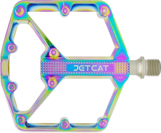 Mountain Bike Pedals Flat - MTB Pedals Flat, Bicycle Pedals, Road Bike Pedals, BMX Pedals, for BMX MTN Road Gravel EBike, Specialized Parts, Adults, Aluminum Metal Stamp 9/16"