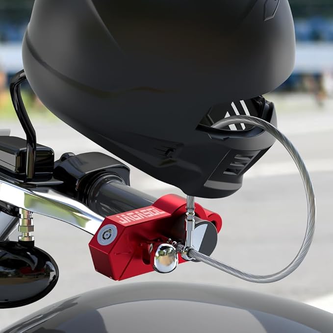 Motorcycle Lock Combo: Helmet & Brake Anti-Theft Handlebar Lock for Moped, Motorbike, Scooters, ATV, Dirt Bike, Street Bike