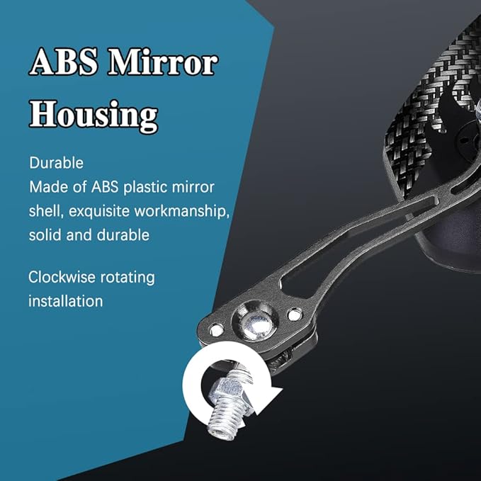 ASUBHA 2PCS Motorcycle Mirrors, Motorcycle Mirrors for Handlebar, Convex Handlebar Rear View Side Mirror with M8 M10 Bolt, Wide Angle Rear View Mirror Car Accessories for Scooter ATV UTV Dirt Bike