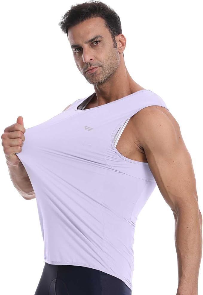 Lo.gas Sleeveless Cycling Jersey Men, Biking Base Layer Breathable and Lightweight with Back Pocket Sports Vest