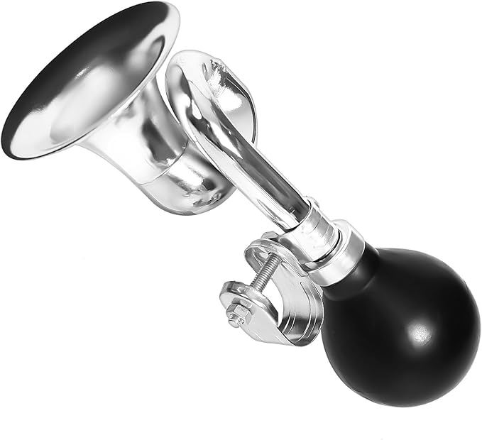Timoo Bike Horn for Adults Classic Bugle Horn Metal Squeeze Clown Horn for Golf Cart, Fits All Bicycle Handle Bar, Loud Sounds