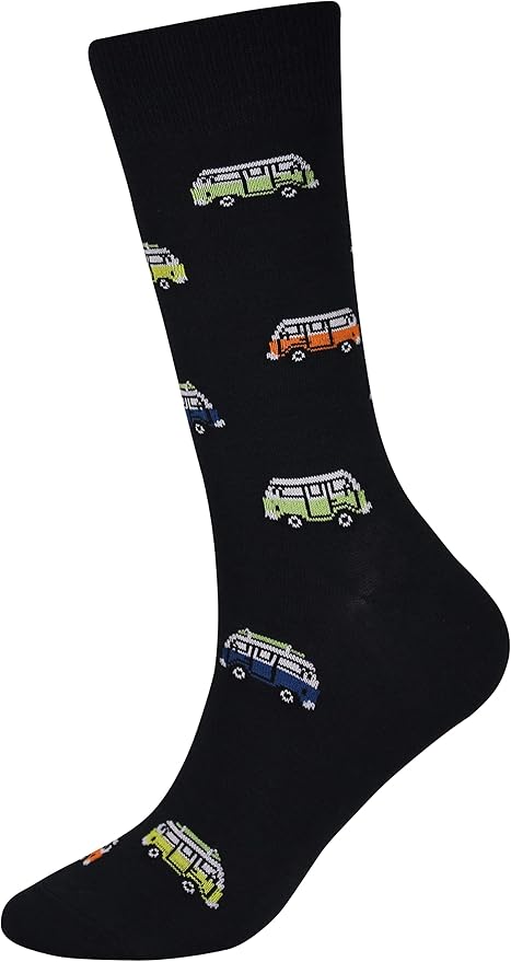 Cansok Men's 2/4 Packs Fun Crazy Novelty Dress Crew Socks