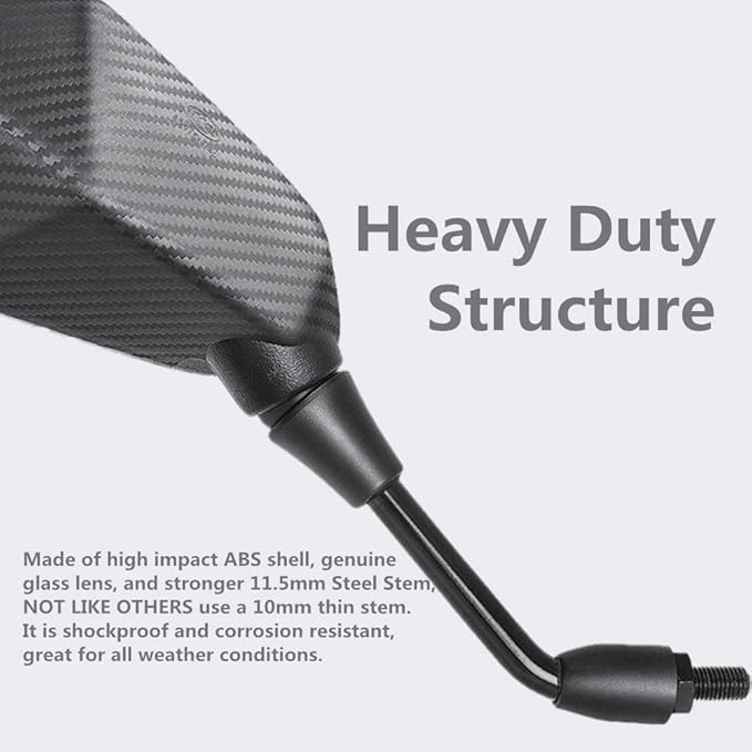 【2026 Upgraded】Motorcycle Convex Rear View Mirror, Mirrors For Bike,motorcycle,atv,scooter, with M8 M10 Threaded Bolt, with 7/8" Handle Bar Mount Clamp Compatible with Cruiser, Suzuki, Honda,Victory