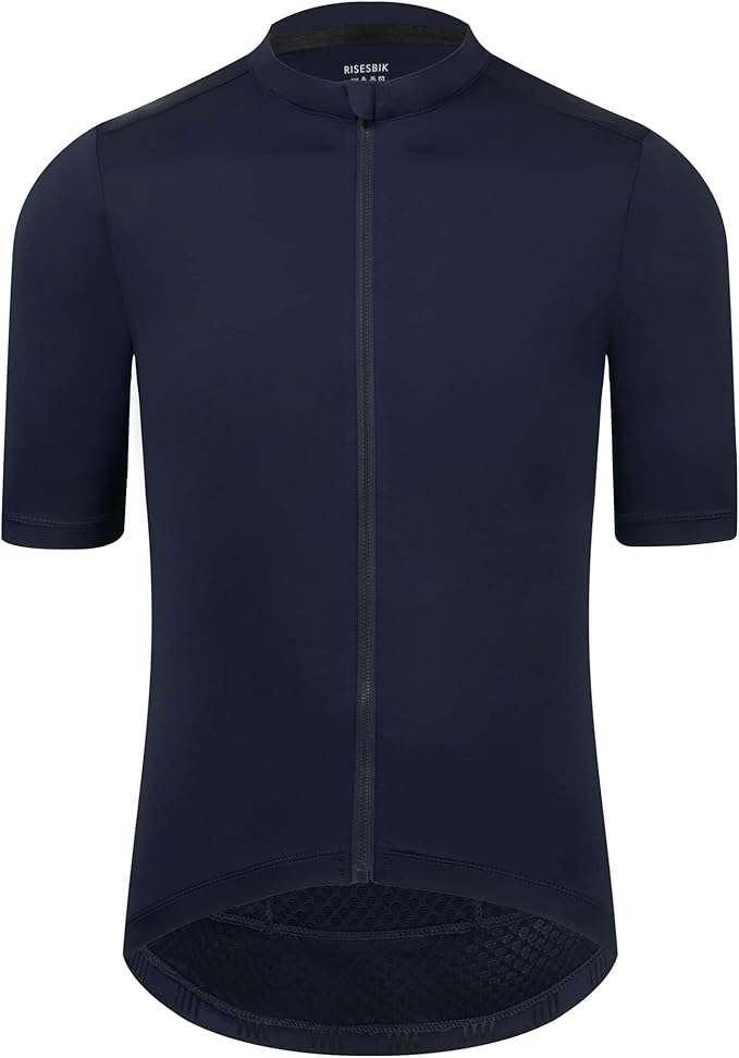 Men's Cycling Jersey Zipper Pocket Short Sleeve Lightweight Aero Race Fit Bike Jersey, UPF 50+ Biking Cycling Shirt