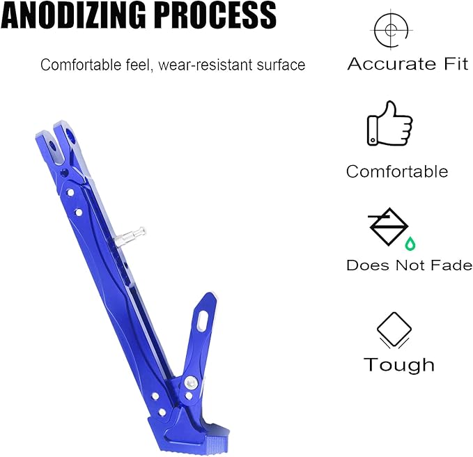 Universal Lengthened Adjustable Long Kickstand CNC Aluminum Alloy Motorcycle Long Kickstand Accessories Motor Modified Tripod Holder Kickstand Foot Side Support Stand Motorbike Dit Pit Bike