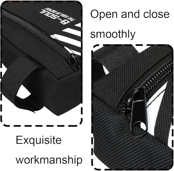 Bike Triangle Frame Bag with Water Bottle Holder, Waterproof Top Tube Bag for Bicycles, Bike Frame Storage Bag for Phone, Wallet, Keys, Tools, Use for Road Bike MTB Bike Accessories