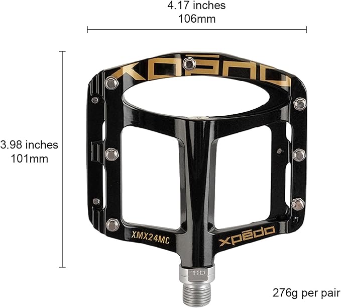 Xpedo Spry Flat Bicycling Pedals | Magnesium Body, 11mm Low-Profile, 106x100mm Platform, 28 Steel Replaceable Pins | MTB Trail/Enduro
