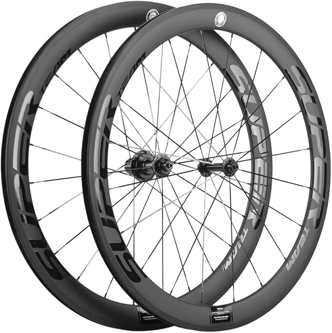 Superteam Carbon Fiber Road Bike Wheels 700C Clincher Wheelset 50mm Matte 23 Width