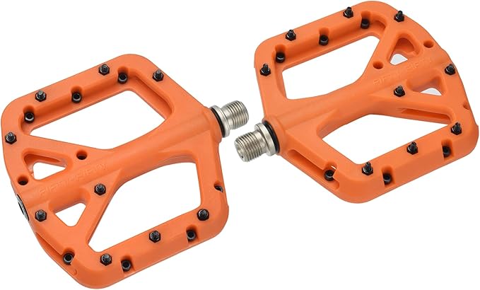 FIFTY-FIFTY Mountain Bike Pedals, Non-Slip MTB Nylon Composite, 9/16" Bicycle Pedals, Lightweight and Wide Flat Platform