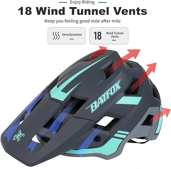BATFOX Bike Helmet,Mountain Bike Helmet Helmets for Men Women Adults Youth