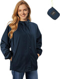 LAMA Women's Rain Jacket Lightweight Waterproof, Windbreaker Jacket with Hood Sun Protection, Packable Raincoat with Pocket