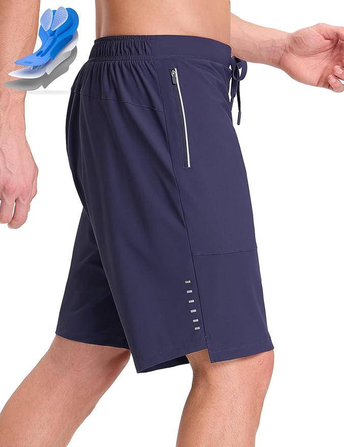 baleaf Men's Mountain Bike Shorts 4D Padded Loose-fit MTB Cycling Lightweight Bicycle Biking Shorts Zipper Pockets