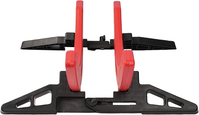 Bike Rack & Floor Stand – Heavy-Duty Adjustable Bicycle Stand for Garage/Home, 20-29" Road/MTB/BMX/Commuter/Kids Bike, 1-Bike Indoor Parking Rack, Red