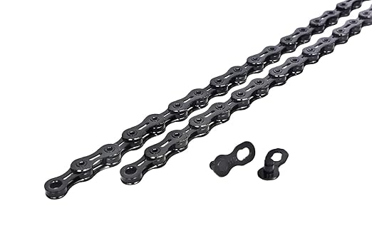 PYC SP1101 11-Speed Bike Chain, 116 Links (116L), Super Lightweight Hollow-Pin Bicycle Chain for Mountain (MTB) & Road Bikes, Compatible with Shimano, SRAM, Campagnolo (DLC Black)