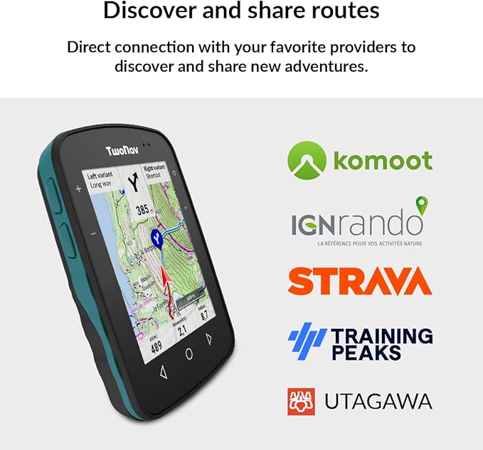 TwoNav Terra (32 GB) + Maps Included, GPS Bike Computer with 3.7-inch Wide Screen for Mountain, Hiking, MTB, Bicycle