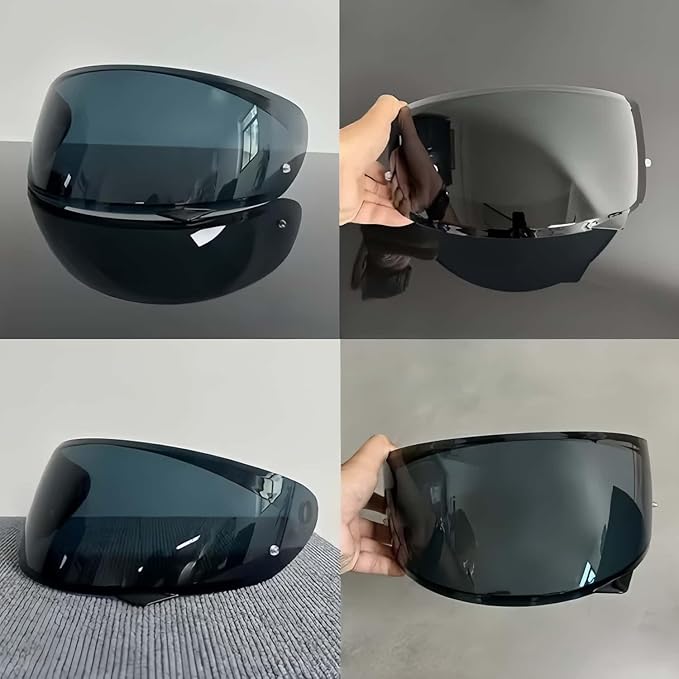 HJ-34P Visor Shield Replacement,HJC C10 Motorcycle Helmet Visor Compatible with HJ-34P HJC C10 UV Protection (Deep Black)