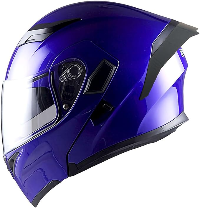 1Storm Motorcycle Modular Full Face Helmet Flip up Dual Visor Sun Shield: HB89 Glossy Blue
