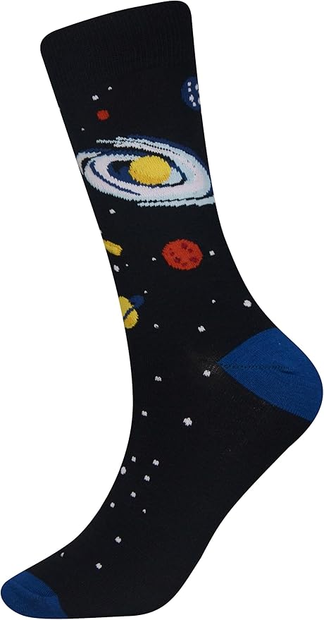 Cansok Men's 2/4 Packs Fun Crazy Novelty Dress Crew Socks