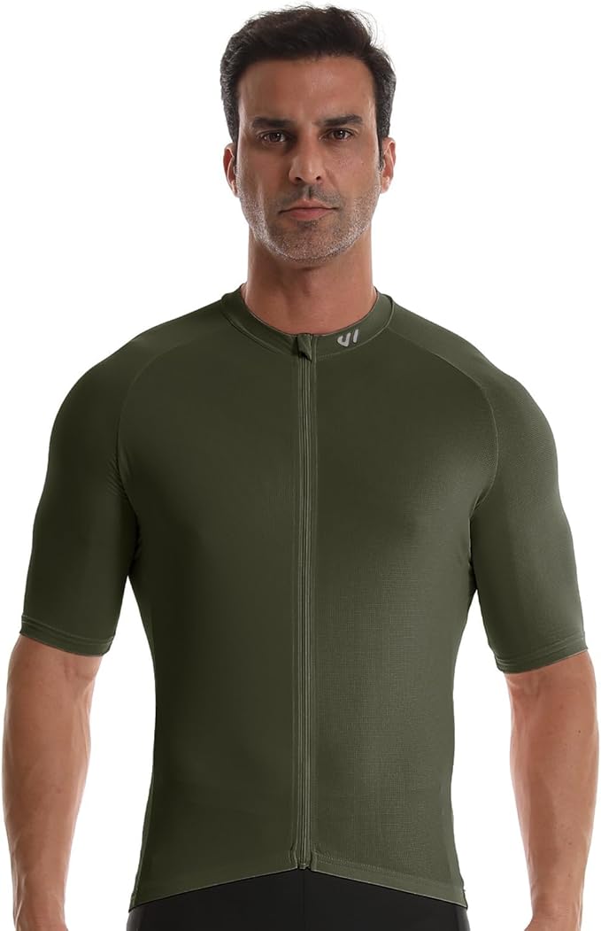 Lo.gas Cycling Jersey Men Short Sleeve, Road Bike Jerseys Full Zipper with Pockets, Bicycle Clothing Breathable Quick Dry