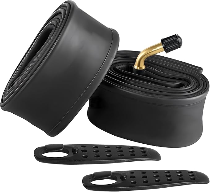 2 Pack Heavy-Duty 14 x 2.125 Electric Bike Inner Tubes with Angled Schrader Valve & 2 Tire Levers, Reinforced Butyl Puncture-Resistant Replacement for Electric Scooters, E-Bike, Bicycle Tires