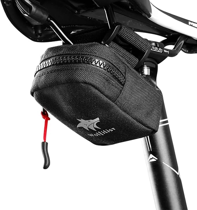 Compact Cycling Saddle Bag - Fits Under Bike Seat for easy storage - Road Bike & Bicycle Seat Bag - Tiny Durable & Water-resistant (Standard)