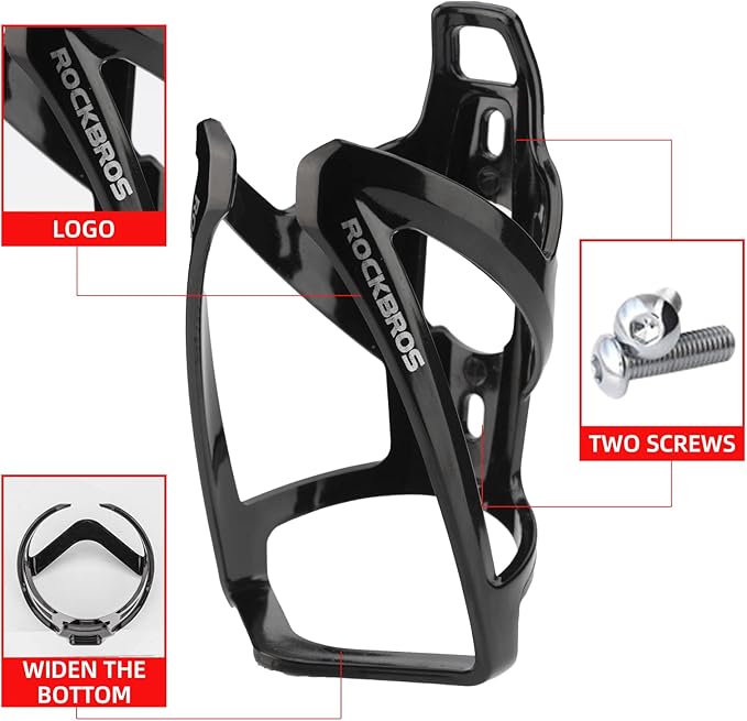 ROCKBROS Bike Water Bottle Holder Ultra-Light Bicycle Bottle Cages with Screws Tool, Universal Bike Cup Holder Rack for Road MTB Bikes…