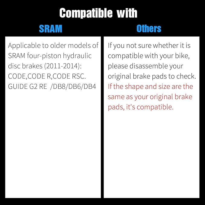 4-Piston MTB Bike Brake Pads Compatible with SRAM Code,Code R,Code RSC and Guide G2 RE/DB8/DB6/DB4 Bicycle Disc Brake Pads for Mountain Bike with Installation Tools