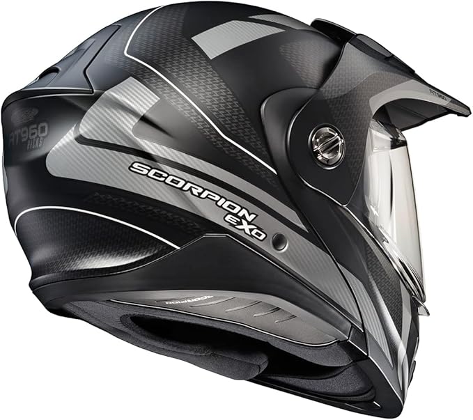 ScorpionEXO AT960 Modular Adventure Street Motorcycle Helmet with Bluetooth Ready Speaker Pockets DOT ECE Approved Hicks (Phantom - Small)