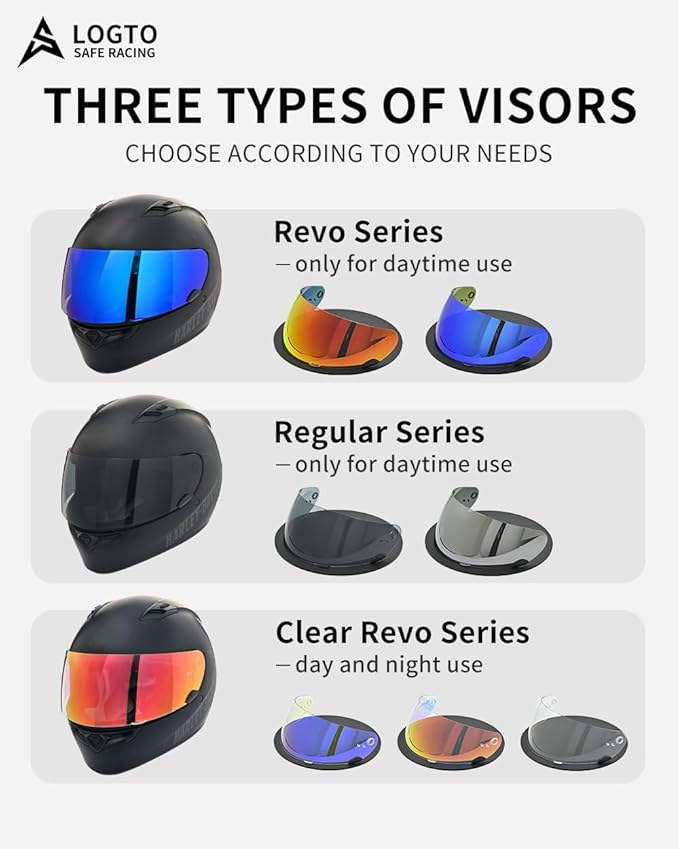 Replacement Motorcycle Helmet Visor Shield for Star RS-1 Vortex Qualifier Revolver Helmet Accessories Universal