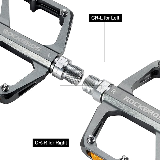 ROCKBROS Mountain Bike Pedals MTB Pedals Bicycle Flat Pedals Aluminum 9/16" Sealed Bearing Lightweight Platform for Road Mountain BMX MTB Bike