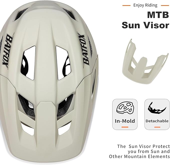 BATFOX NTA 8776 E-Bike & Mountain Bike Helmet for Adults Youth, E-MTB Cycling Helmet for Men Women (52-60CM)