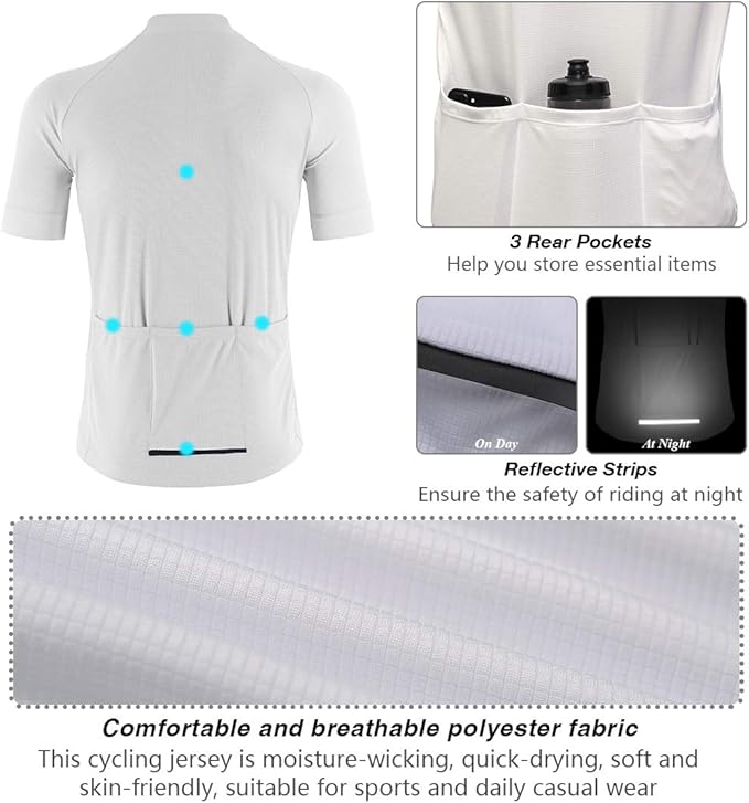 CATENA Men's Cycling Jersey Short Sleeve Shirt Running Top Moisture Wicking Workout Sports T-Shirt