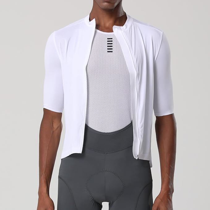 YKYWBIKE Cycling Jersey Men Aero Race Fit, Road Bike Jersey Short Sleeved Moisture Wicking, Breathable,Zip Pocket,UPF50＋