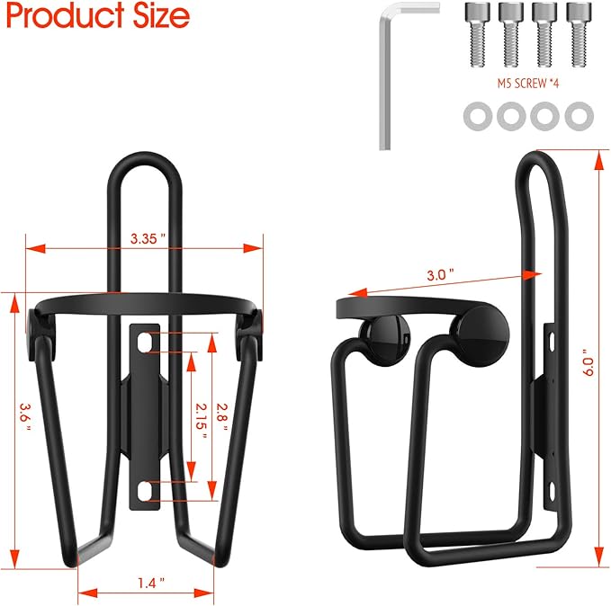 Bike Water Bottle Cage, MTB Mountain Bicycle Lightweight Aluminum Alloy Water Bottle Holder Cage Mount Brackets for Cycling Outdoor Activities [2X Pack]