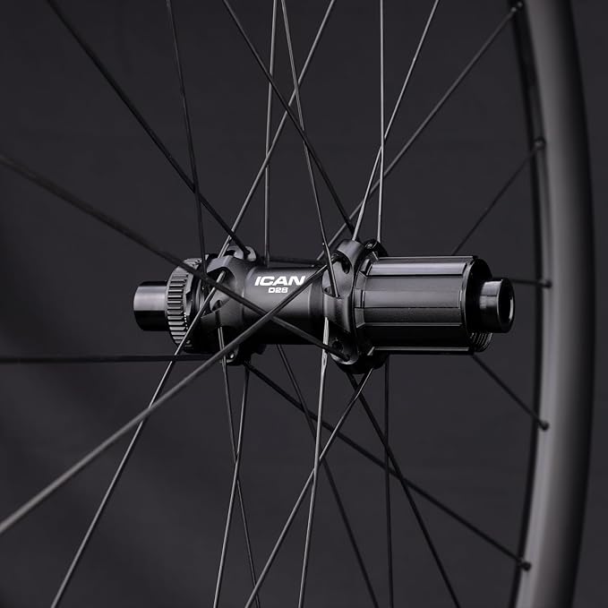ICAN FL40/50 Max 1347g/1370g/1395g Carbon Disc Road Bike Wheelset 23mm Inner Width 700C 36T Ratchet System Hub