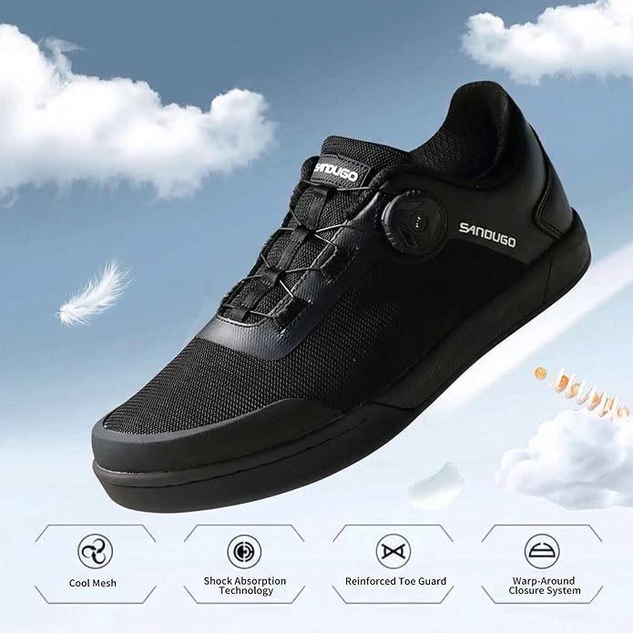 MTB Mountain Bike Shoes for XC/Enduro/DH Cycling, Speed Lace Dial System Stability(Flat Pedal/Clipless Version)