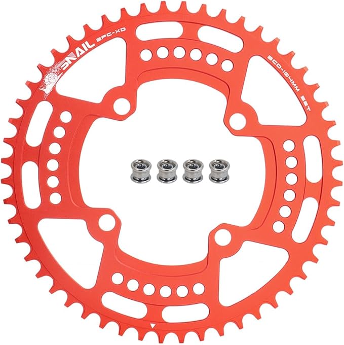 FOMTOR 104 BCD Chainring (30-52T) 7-12 Speed Compatible CNC 7075 Aluminum Narrow Wide Tooth Round Oval Chainrings for MTB/Road Bike Ebike Chainwheel Black/Red