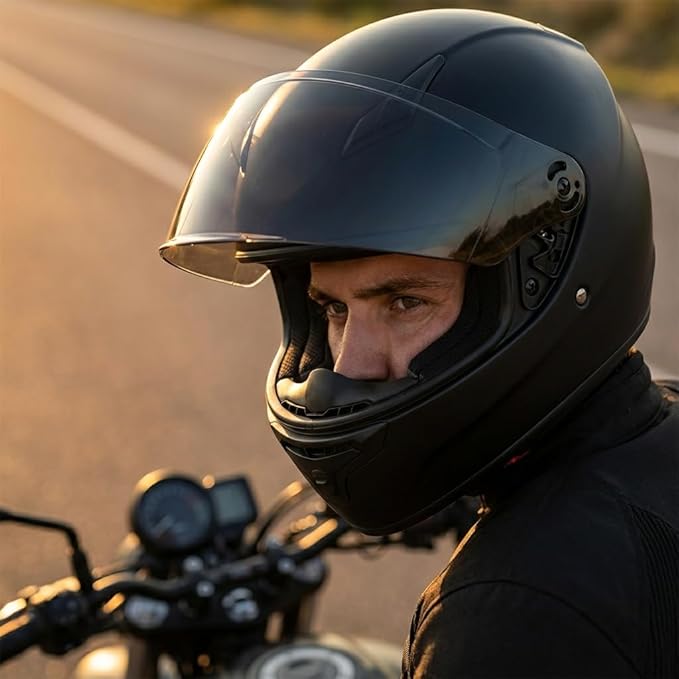 Retro Motorcycle Helmet for Adults?Vintage Full Face Helmet with Ventilation System, Waterproof Design for Motorcycle Riding