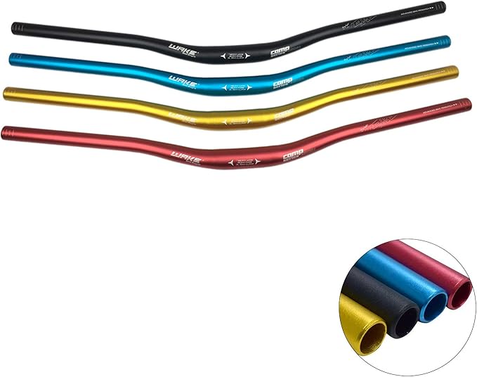 Wake 31.8mm MTB Mountain Bike Handlebar, Aluminum Alloy Mountain Bike Bicycle Riser Handlebar Extra Long 720/780mm with Paint Matte Surface (Blue, 720mm)
