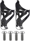 Full Carbon Fiber Bicycle Water Bottle Cages Holder Brackets with Titanium Bolts Pack of 2 (Glossy)
